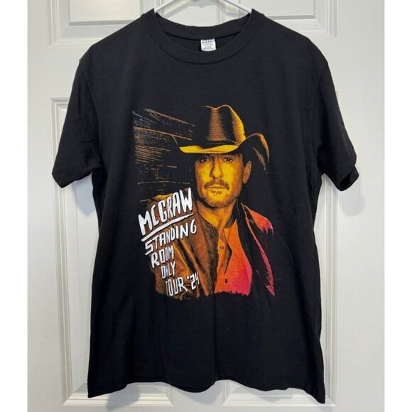 Filo Tops - Tim McGraw Standing Room Only Tour 2024 Graphic Tee T-Shirt by Filo Adult Large